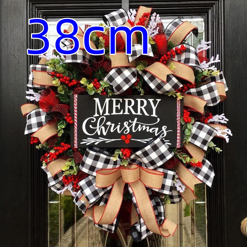 Festive red bow garland decoration for Christmas tree or stair railing
