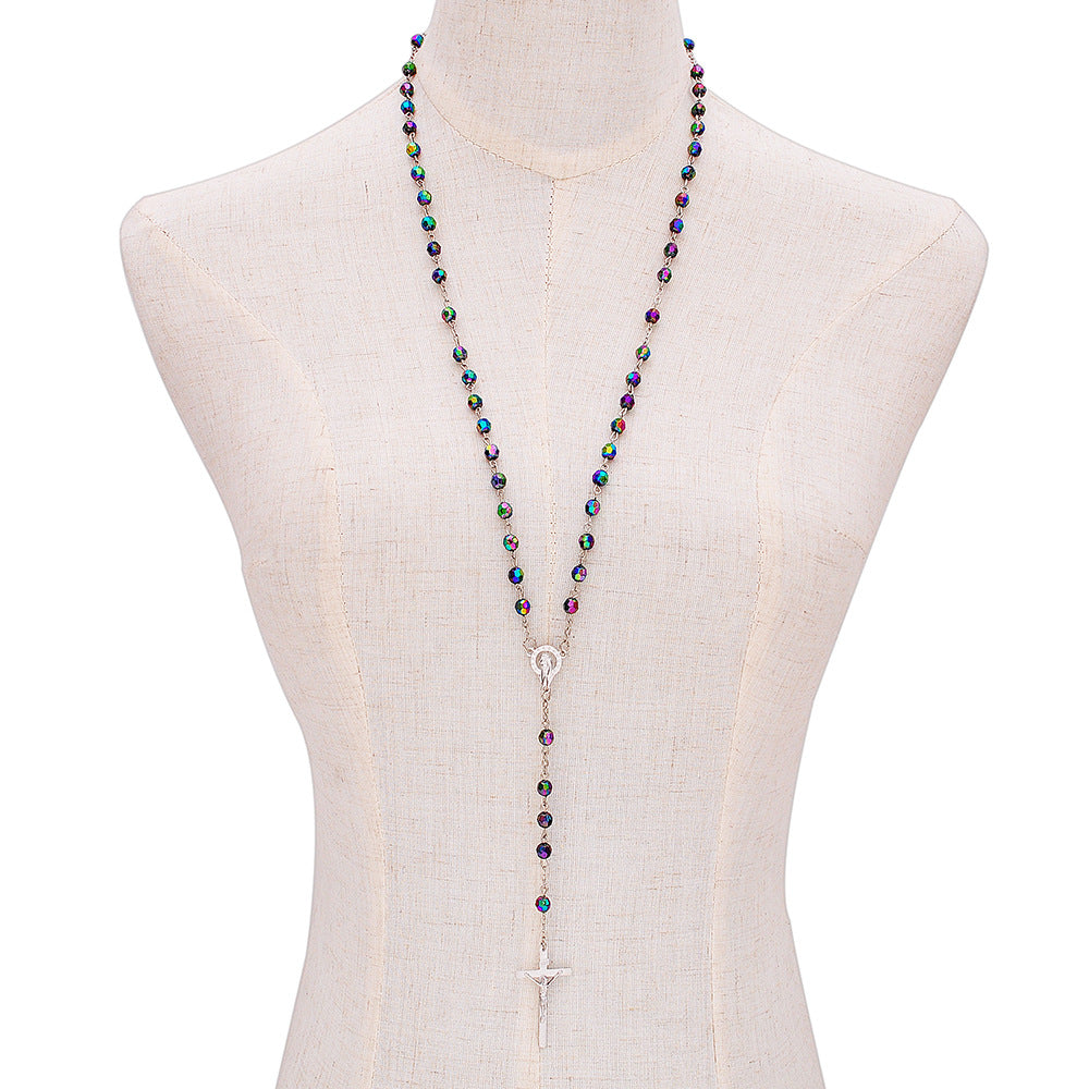 Extension chain detail showing the adjustable clasp on the devotional rosary