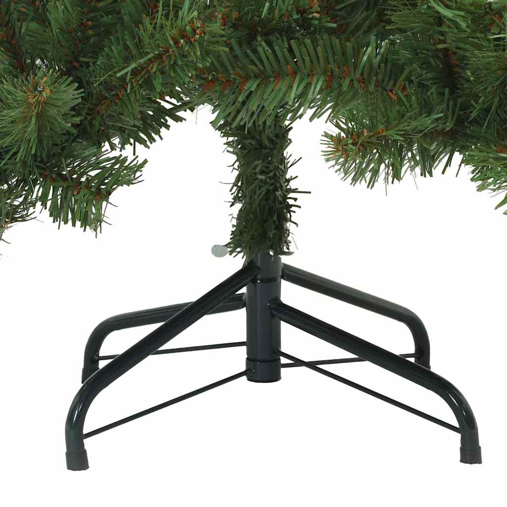 Foldable Christmas tree with white accents and steel stand base