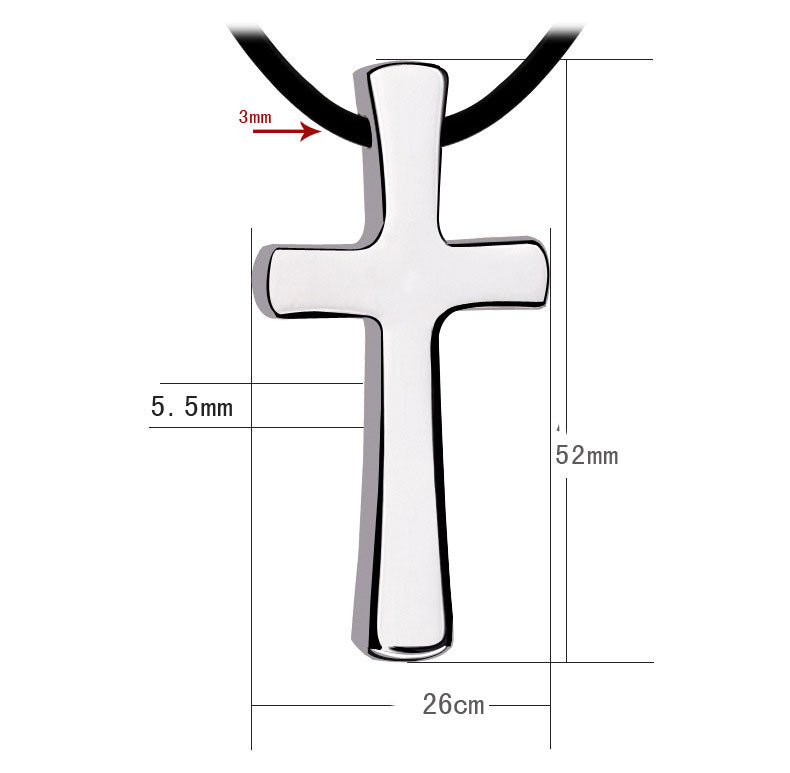 Stainless steel cross pendant with certificate of authenticity