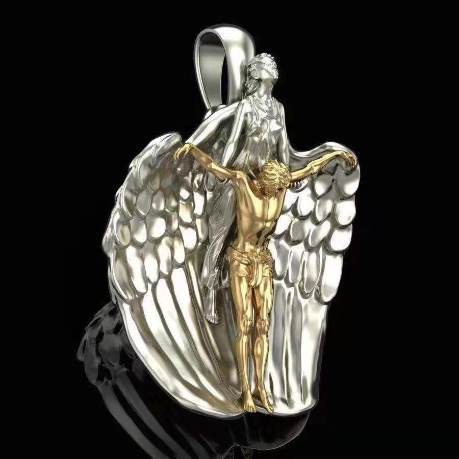 Holy angel and Christ pendant styled for Christian jewelry gifts