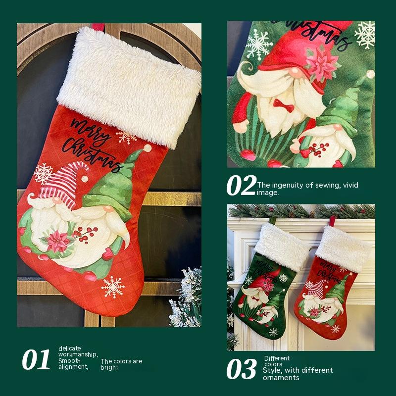 Christmas stocking ornament displayed on holiday tree