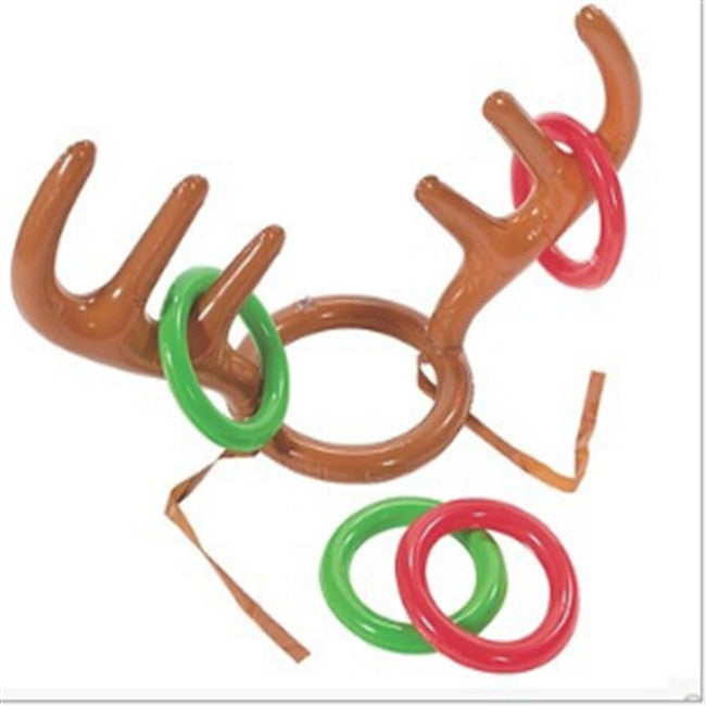 Inflatable reindeer antler ring toss game for Christmas celebrations