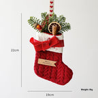 Christmas stocking scene with multiple decorative holiday designs