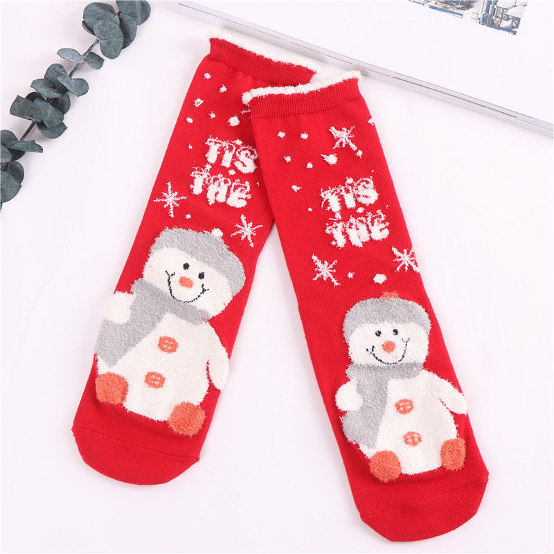 Cute Santa-themed socks for women in holiday style