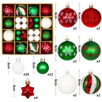 Painted Christmas ornament balls in gift box for festive home decor