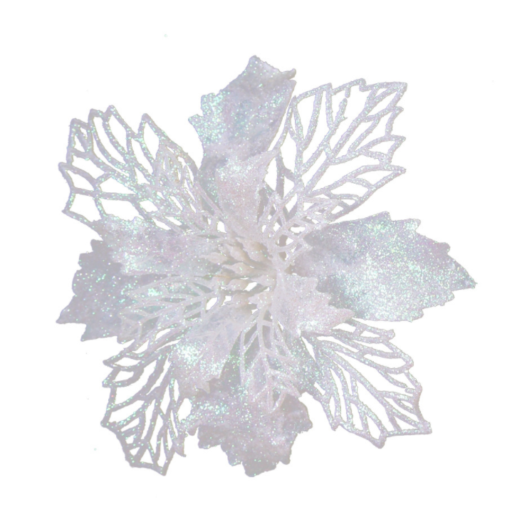 Christmas flower with powder finish for holiday celebrations