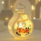 Christmas candle lamp displayed on festive holiday table setting