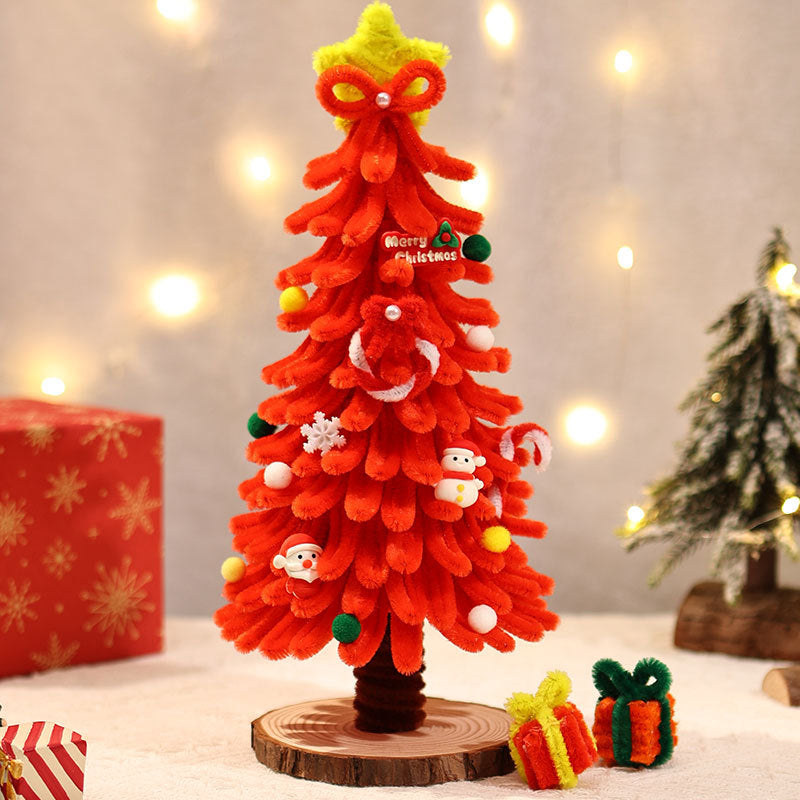 Variants of twist bar Christmas tree with ornaments and bows