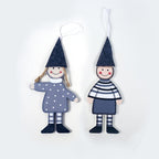 Wooden Christmas pendant with girl design for holiday tree