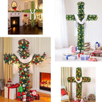 Close up of PVC Christmas tree branches showing realistic evergreen texture