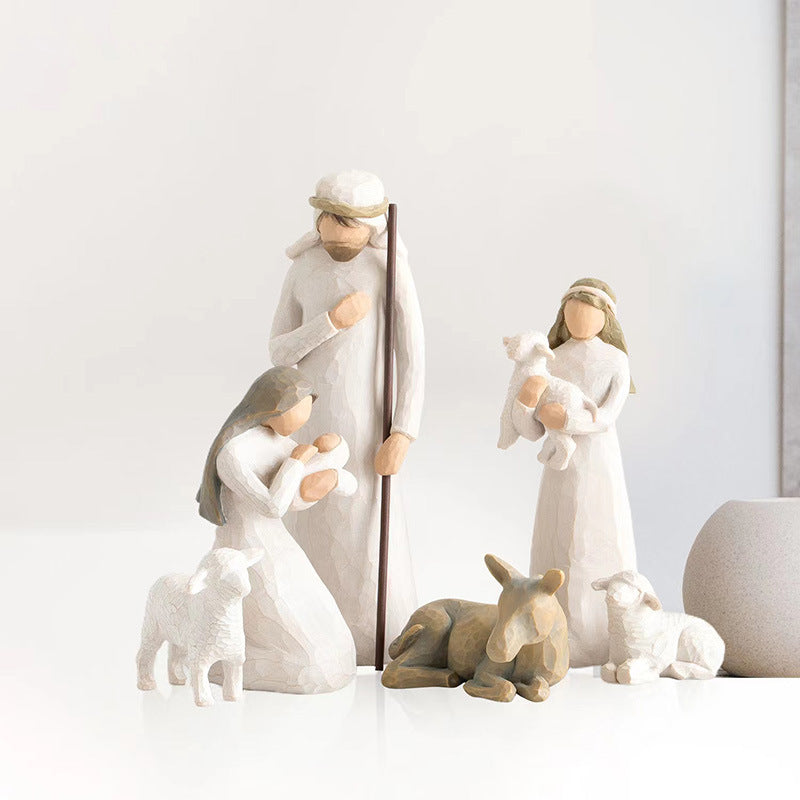 Jesus resin figurine ornament on display for home decor Main image