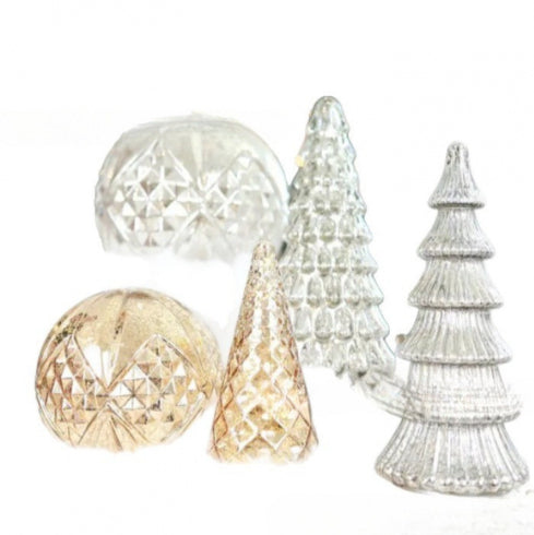 Plastic Christmas ornament with smooth glazed surface in silver tone