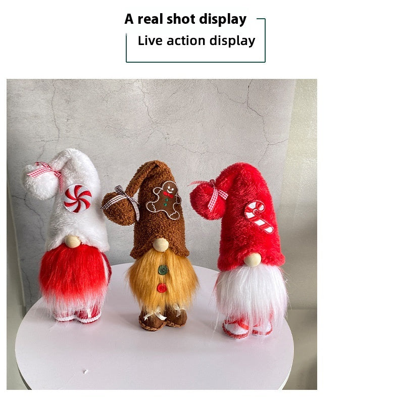 Candy cane figurine in charming faceless design capturing traditional Christmas spirit for faith-filled homes