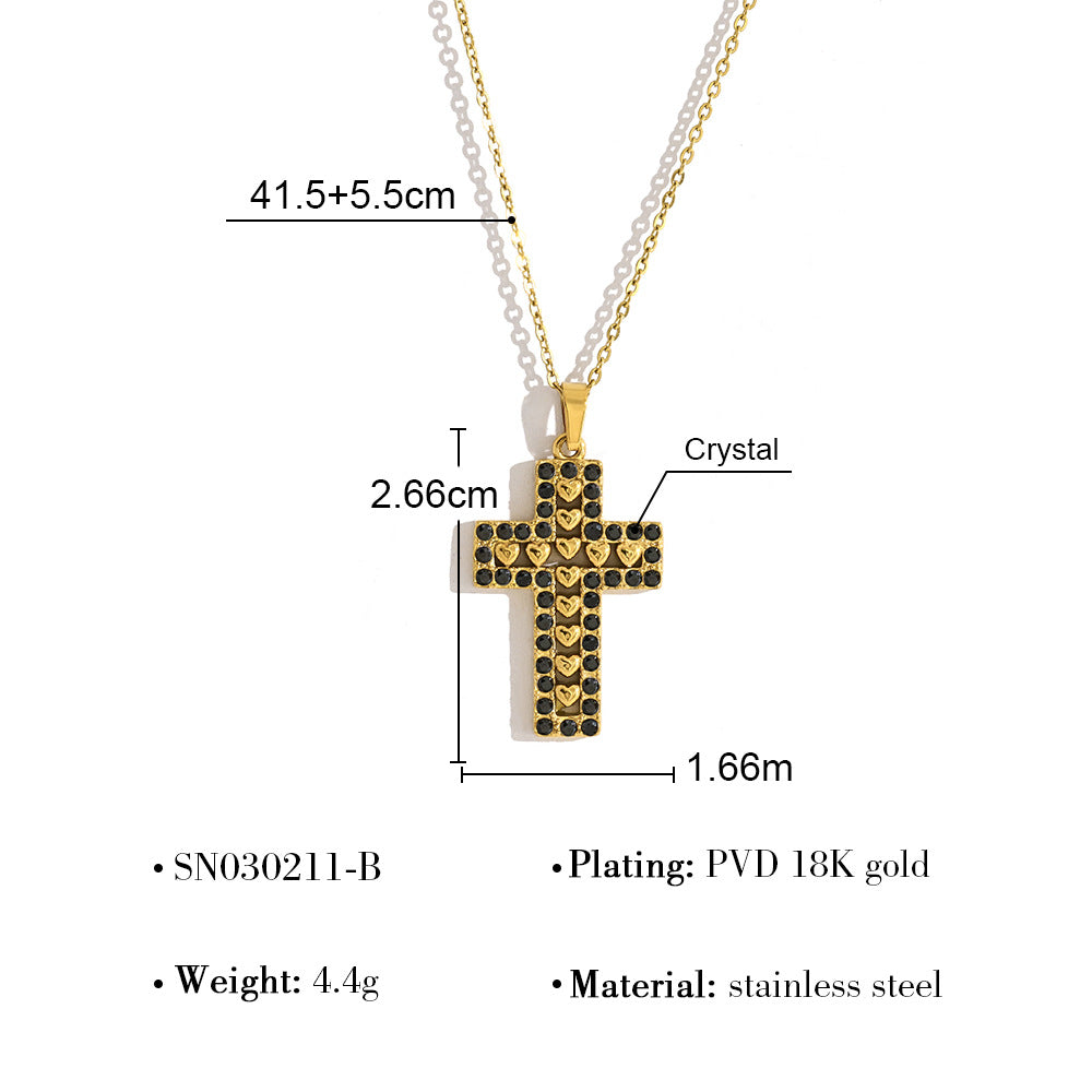 Instagram-inspired gold cross pendant necklace for women