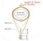 Vintage multilayer embossed Jesus necklace, main front view