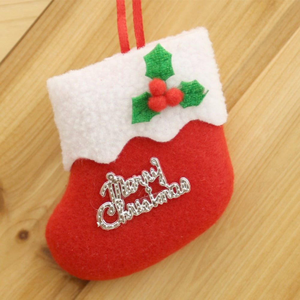 Blue Christmas stocking ornament suitable for faith-based Christmas decor