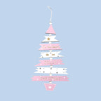 Festive wooden Christmas tree pendant with string for hanging