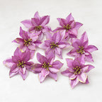 Gold powder Christmas flower set for festive decorating