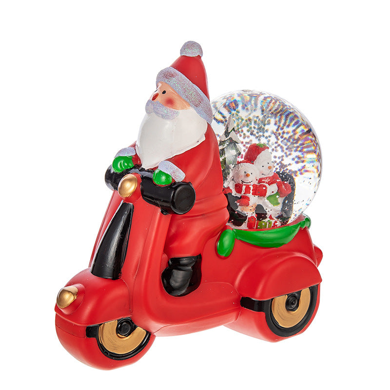 Colorful Santa Claus music box ornament in cartoon style for Christmas tree