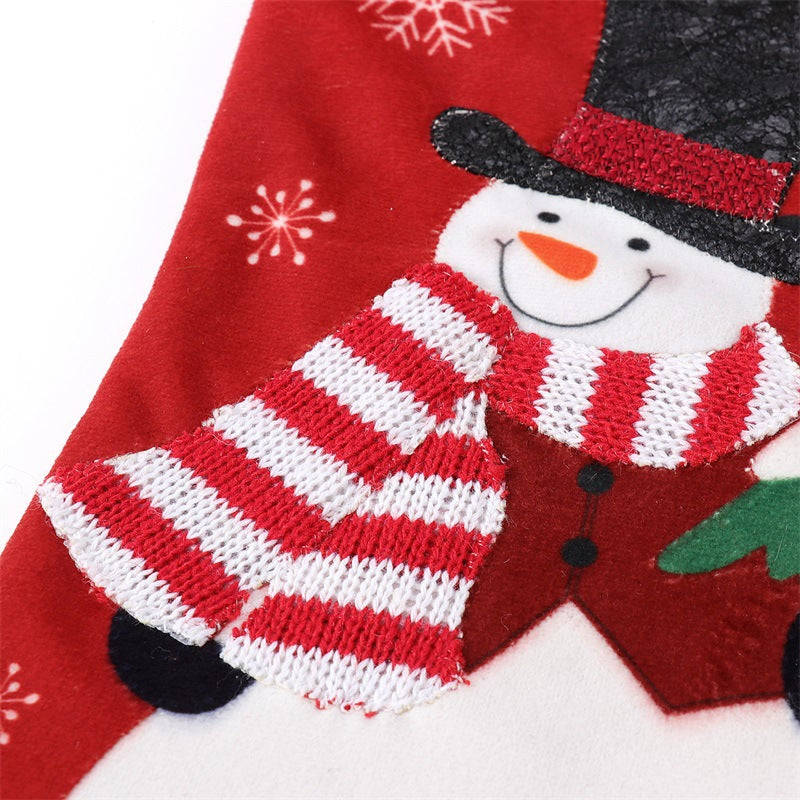 Christmas Flannel Gift Bag showing fabric texture