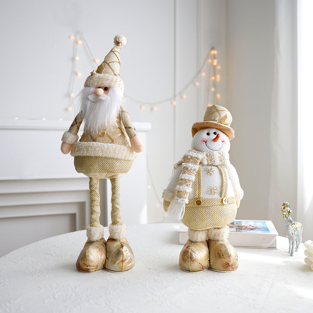 Golden Retractable Snowman Christmas Decoration Secondary image