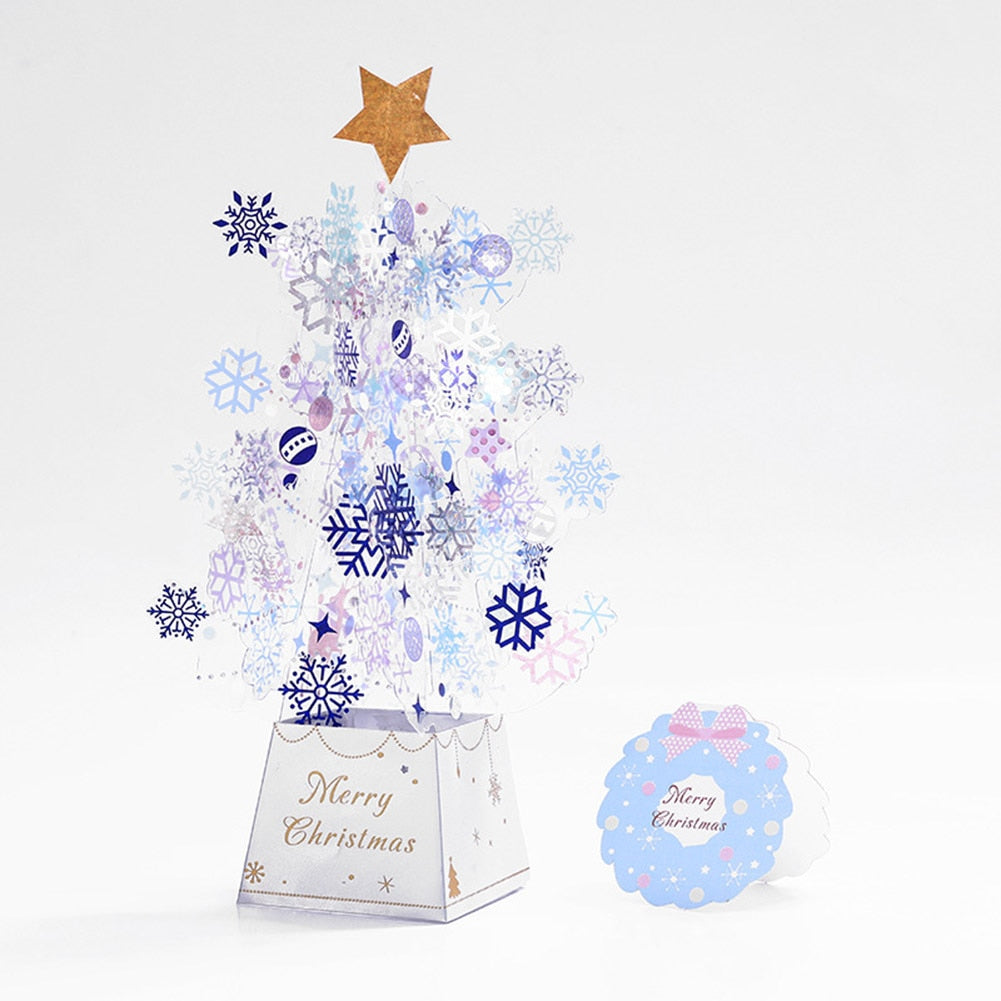3D Christmas tree greeting card with note card insert and sequin embellishments