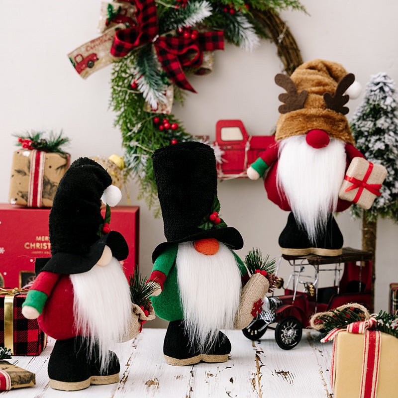 Adorable Christmas gnome ragdoll made of polyester and cloth materials