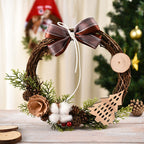 Christmas wreath with plush cloth and holiday motifs for door display