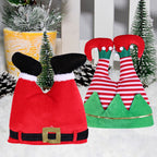 Christmas hat with Christmas tree and ornaments in background