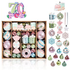 Christmas decoration set showcasing festive painted crafts for warm holiday home atmosphere