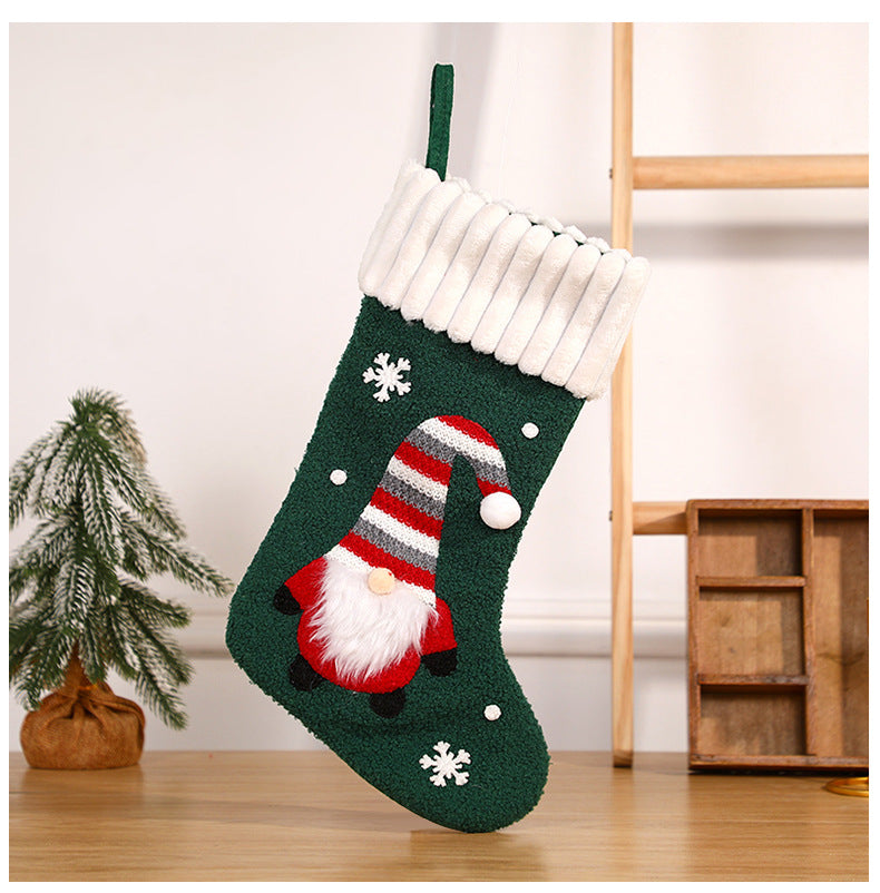 Cozy cloth Christmas stocking for presenting candy and holiday surprises