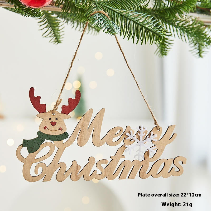 Small deer head wooden Christmas ornament for tree or gift display