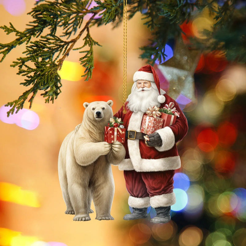 Holiday pendant with winter bear design