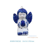 Elegant blue and white porcelain ornament for Christmas tree display