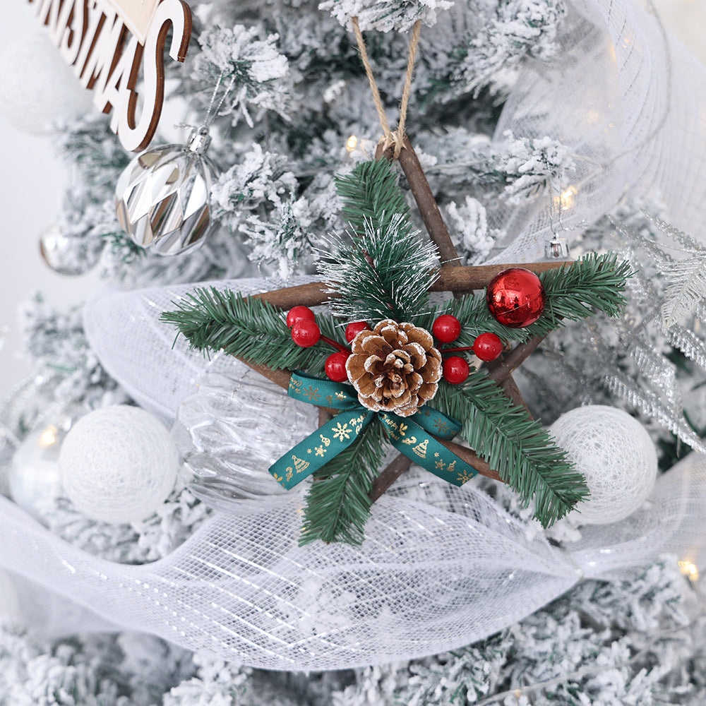 Christmas tree ornaments displaying a five-pointed star ornament, Christian decoration