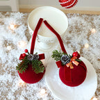 Festive wine red Christmas bells for windows doors or tree display