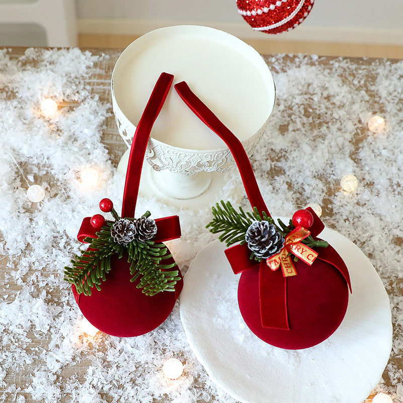 Festive wine red Christmas bells for windows doors or tree display