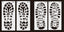 Set of Christmas footprints templates showing elf and snowflake designs on white plastic