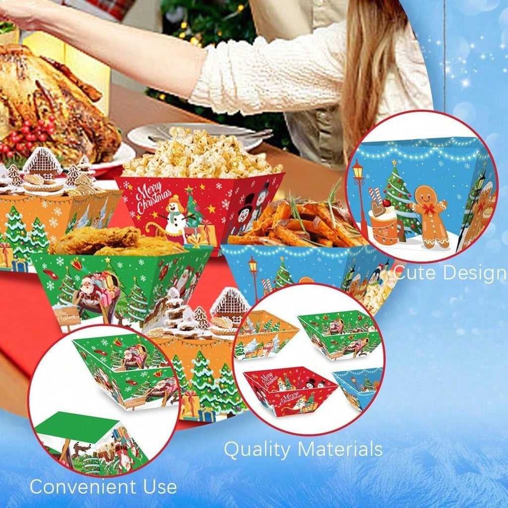 Christmas party serving trays with cheerful gingerbread decoration