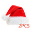 Soft plush red and white Santa Christmas hat with fluffy brim