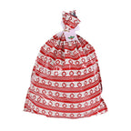 Festive red and gold Christmas gift bags with drawstring closure for celebrations