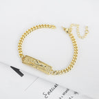 Copper electroplated rose drop chain bracelet ornament