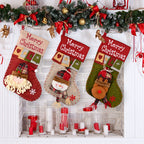 Colorful Christmas decorative pendant on textured fabric surface