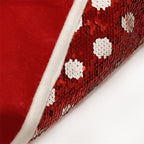 Christmas tree skirt in festive red and white colors
