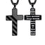 American flag cross pendant with scripture on stainless steel chain, patriotic faith jewelry