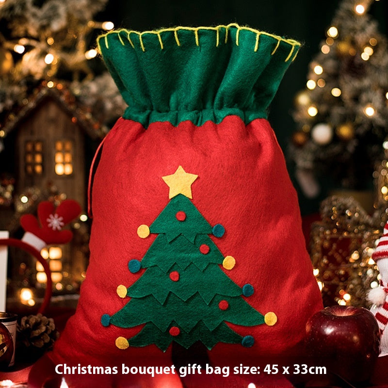 Soft cotton cloth teddy bear Christmas gift bag for festive celebrations