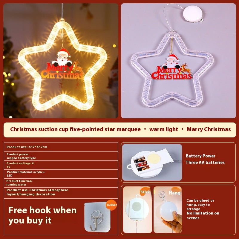Glowing festive star pendant creating cozy Christmas atmosphere