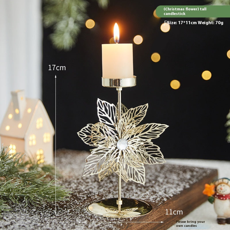 Decorative wrought iron elk design candlestick for Christmas home celebration