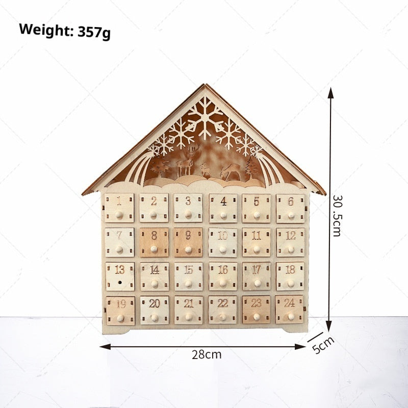 LED Light Wooden Advent Calendar - Christian Home Decor Secondary image